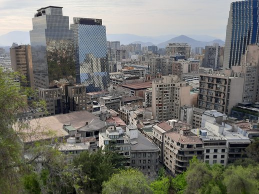 Blick vom Hügel aus, an dem Santiago gegründet wurde.