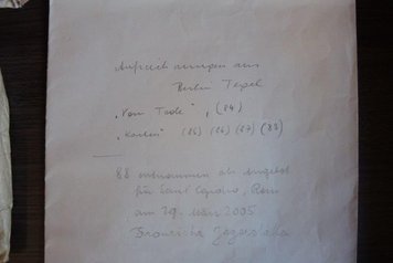 Briefkuvert Aufzeichnungen von Franz Jägerstätter aus Berlin Tegel ©Andreas Schmoller, KU-Linz