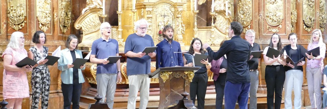 Uni-Chor "Cantus KUmuli" beim Abschlussgottesdienst am 26. Juni 2024 in der Linzer Ursulinenkirche.