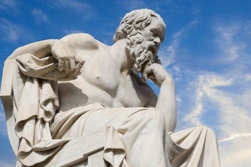 Bild einer Statue von Sokrates