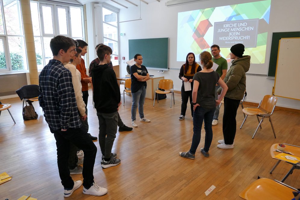 Workshop im Hörsaal 2 der KU Linz. © KU Linz / Hermine Eder. Workshop im Hörsaal 2 der KU Linz.