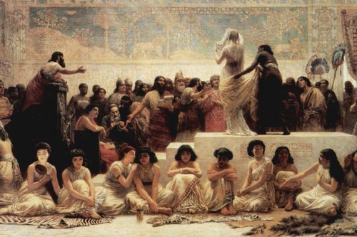 Edwin Long, Der Heiratsmarkt in Babylon, 1875.