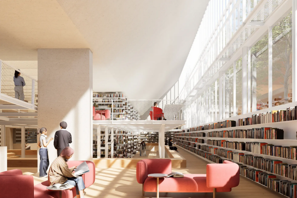 Foto: Atelier Thomas Pucher. Entwurf der neuen Bibliothek am Campus7.