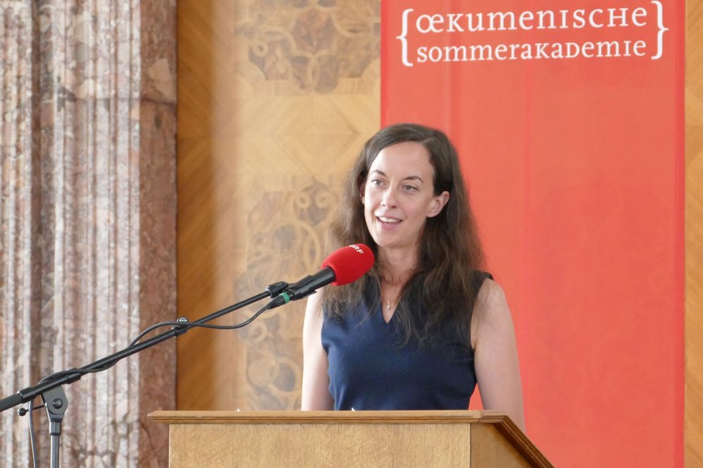 25. Ökumenische Sommerakademie im Stift Kremsmünster zum Thema "Frieden stiften". © KU Linz/Hermine Eder. Vortrag von Pfr. MMMag. Alexandra Battenberg.