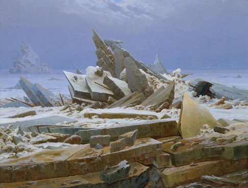 Foto: Wikimedia Commons. Das Gemälde ist in der Hamburger Kunsthalle zu sehen. Caspar David Friedrich, Das Eismeer, 1823/24. Das Gemälde wurde lange Zeit irrtümlich mit dem Titel "Die gescheiterte Hoffnung" versehen – diese Verwechslung mit einem fast zeitgleichen, heute verlorenen Werk wurde 1965 aufgeklärt. Der Titel "Das Eismeer" geht auf den Künstler selbst zurück. Zu sehen ist das Gemälde in der Hamburger Kunsthalle.