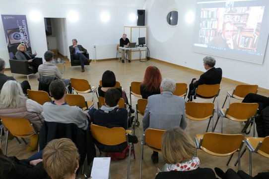 Diskussion im Rahmen der KU_biläums-Veranstaltung im Hörsaal 5 der KU Linz. 
