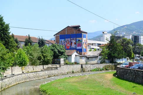 Malgorzata Mirga-Tas in collaboration with Edis Galushi, Herstories, 2019–21. Fabric collages, dimensions variable. © Autostrada Biennale, Kosovo. Photo: Tughan Anit.